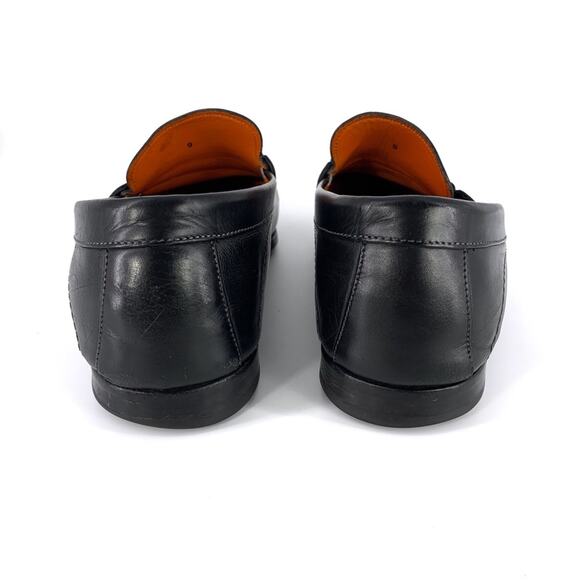 SANTONI Horse Bit Loafer Moccasin Black Leather 9 D main image 7